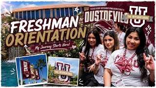COLLEGE VLOG: TAMIU Freshman Orientation🤘🏻|| grwn, ootd, sleepover in dorms & new friends 💤🏫
