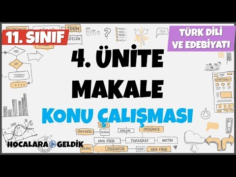 Makale, 11. Sınıf Türk Dili ve Edebiyatı