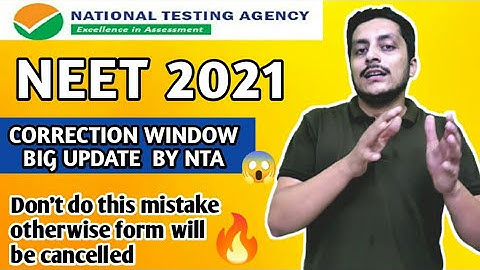 Neet 2021 Latest News Today | Correction Window Update by NTA official | Don
