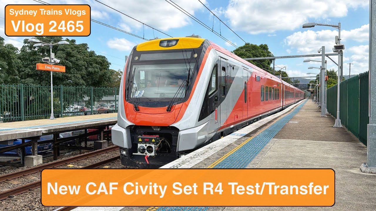 Sydney Trains Vlog 2465: New CAF Civity Set R4 Test/Transfer & Other ...