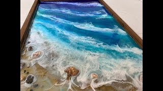 107 - Epoxy Resin Art - Step by Step Tutorial - Ocean, Beach, Sand & Movement