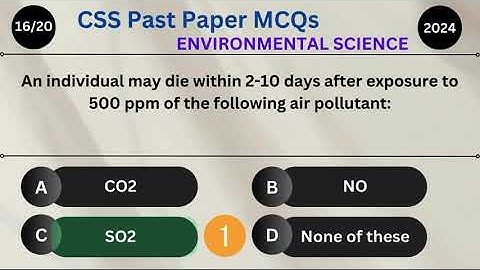 CSS Past Paper 2024 Environmental Science MCQs with Answers | FPSC MCQs for CSS Aspirants