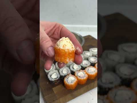 Запечённые роллы с шапочкой из семги #sushi #роллы #рецепт