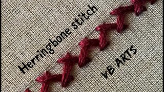 Herringbone stitch and Herringbone filling stitch | Hand Embroidery for beginners | vb arts