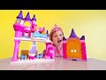 PRINCESS CINDERELLA pretend play disney lego castle with Adley and Mystery Guest