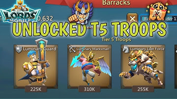 Lords Mobile - F2P Unlocked T5 Troops | T5 Troops Unlock And Train | REX YT Lords Mobile F2P