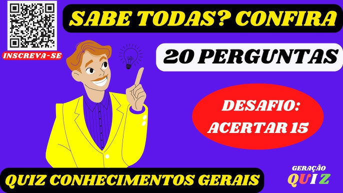 ✓😃😃 TESTE SEUS CONHECIMENTOS GERAIS QUIZ 2023 COM 40 PERGUNTAS