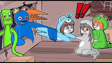 Mèo Simmy Thoát Khỏi "Tiệc Ngủ Rainbow Friends" Vào Lúc 3H Sáng Trong Minecraft