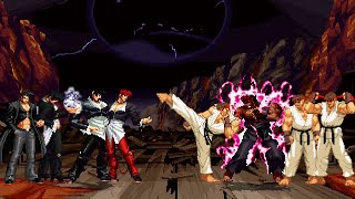 [KOF Mugen] Iori Yagami Team vs Ryu Team