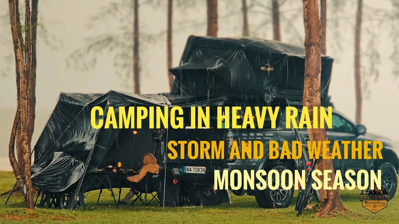 [ASMR #2] Camping in heavy rain | Monsoon season | Peninsular Malaysia