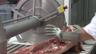 Frontmatec Pork Solutions | Semi auto cutting and pace deboning