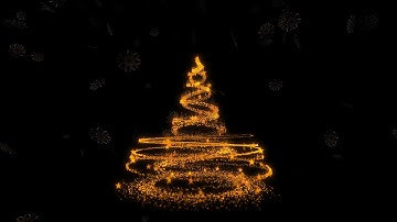 Christmas Background Loop - Golden Particles Christmas Tree Video