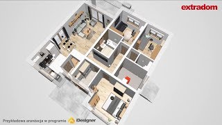 Projekt domu parterowego - dom Tryton WOE1077 - do 100 m² - spacer 3D screenshot 5