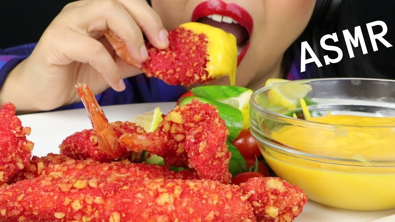 CHEESY HOT CHEETOS FRIED KING CRAB & GIANT SHRIMPS ~ ASMR (No Talking)