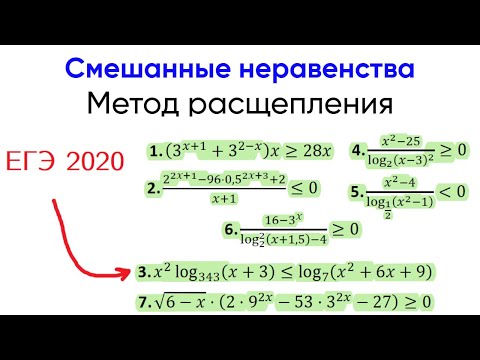 Видео: [8] Метод расщепления неравенств. Смешанные неравенства. Альтернатива рационализации.