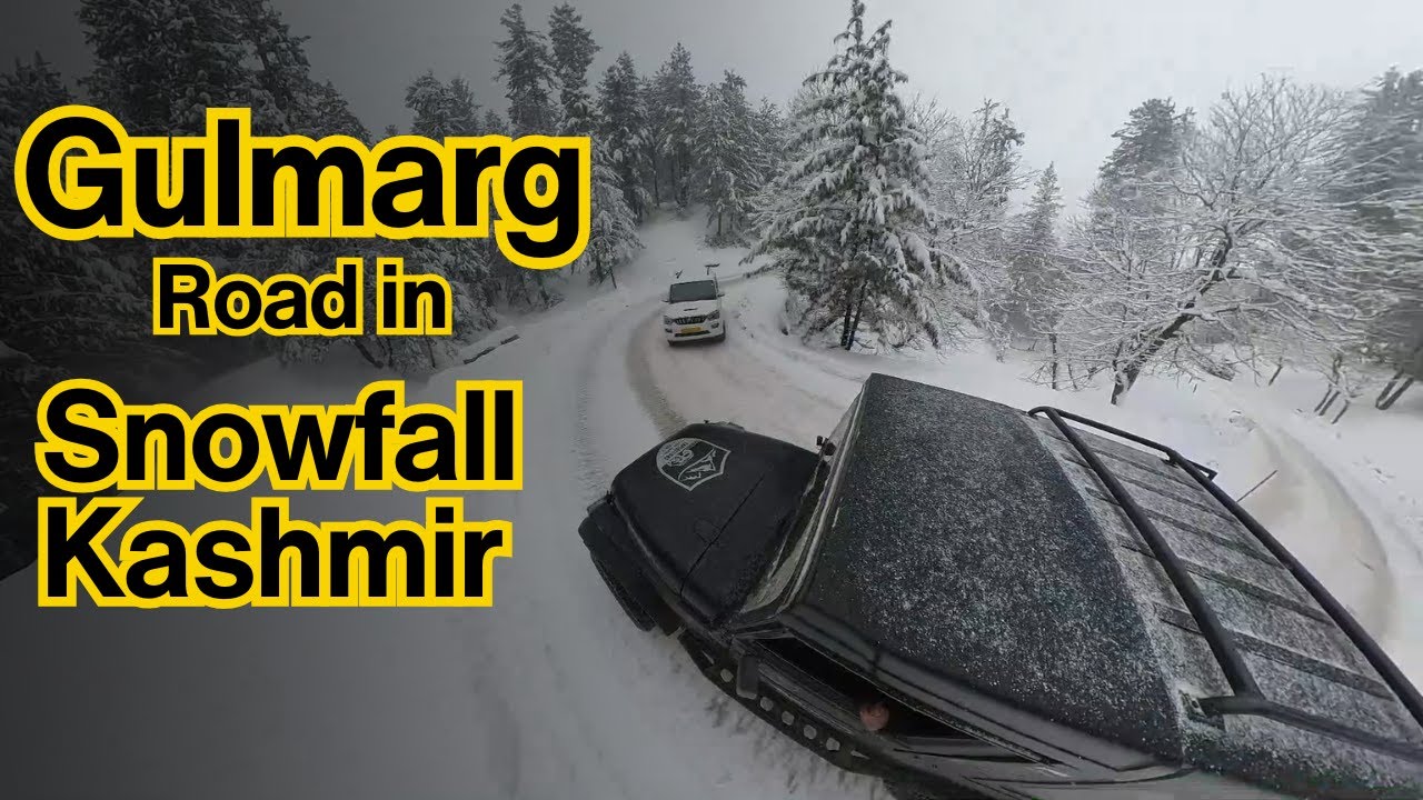 Gulmarg Road in Snowfall - Kashmir Roads in Snowfall