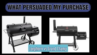 CharGriller Grand Champ XD vs. OKJoe's Longhorn:  What Persuaded My Purchase?