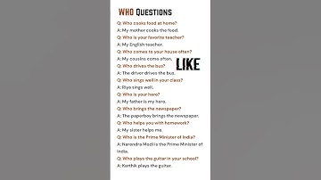 Who Questions in English | WH Questions with Simple Answers for Kids & Beginners #shorts #english