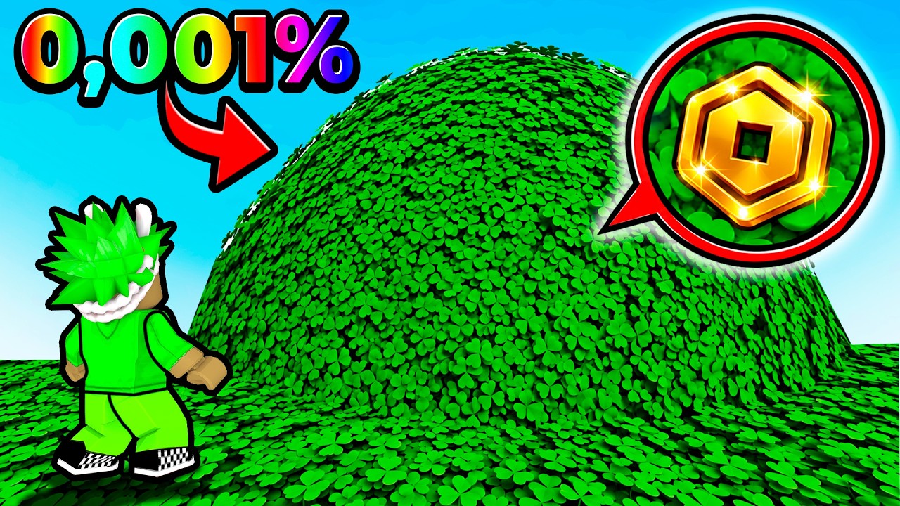 finde das 4 BLÄTTRIGE KLEEBLATT und du GEWINNST 100.000 ROBUX!
