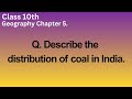 Describe the distribution of coal in India