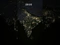 Indias night transformation 2012 to 2016 nasa map india