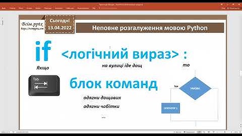 Команда розгалуження мовою Python