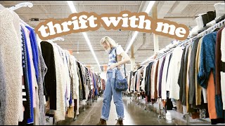 THRIFT WITH ME in Vancouver + Try on THRIFT HAUL | THRIFT FLIP \/ DIY Denim Overalls