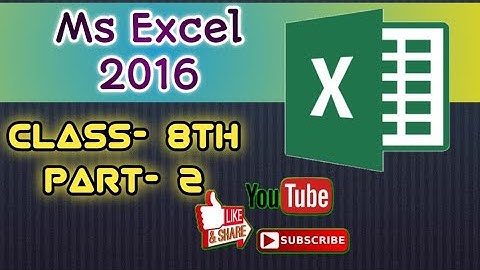 Ms Excel part-2