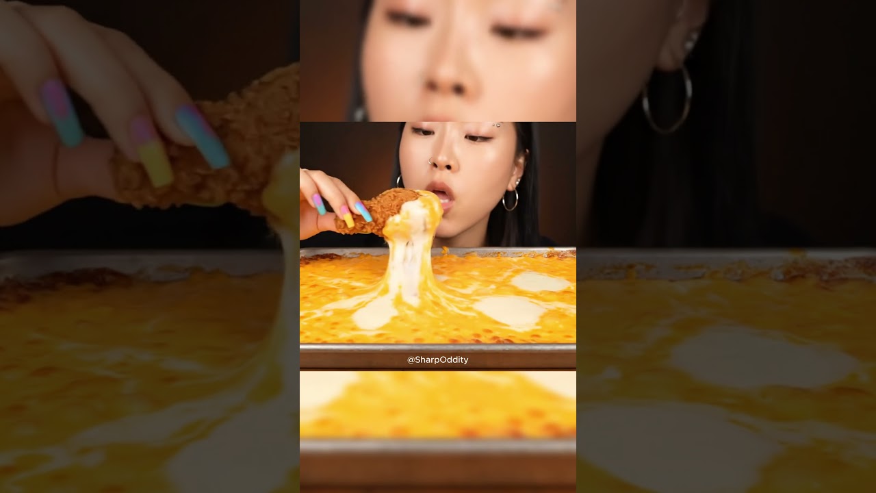 Melting Cheese Meets Crispy Chicken (Unexpected Combo) #sharpoddity #oddlysatisfying #asmr