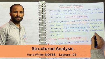 Structured Analysis in Software Engineering Tutorials in Hindi - Lec 24