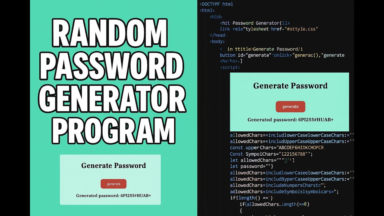 Random Password Generator using HTML,CSS and Javascript - YouTube