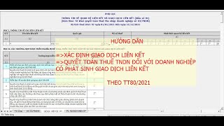 HƯỚNG DẪN QUYẾT TOÁN THUẾ TNDN ĐỐI VỚI DOANH NGHIỆP CÓ PHÁT SINH GIAO DỊCH LIÊN KẾT THEO TT80 - GDLK