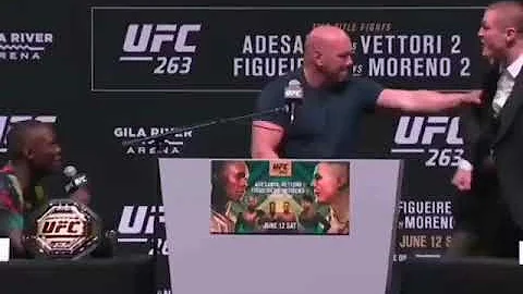 Israel Adesanya and Marvin vettori  heated press conference