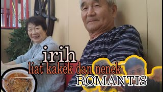 Keromantisan nenek dan kakek pada saat makan mie