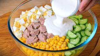 Cucumber & Tuna Salad for Dinner 🥒🥗 Healthy Recipe for Weight Loss!