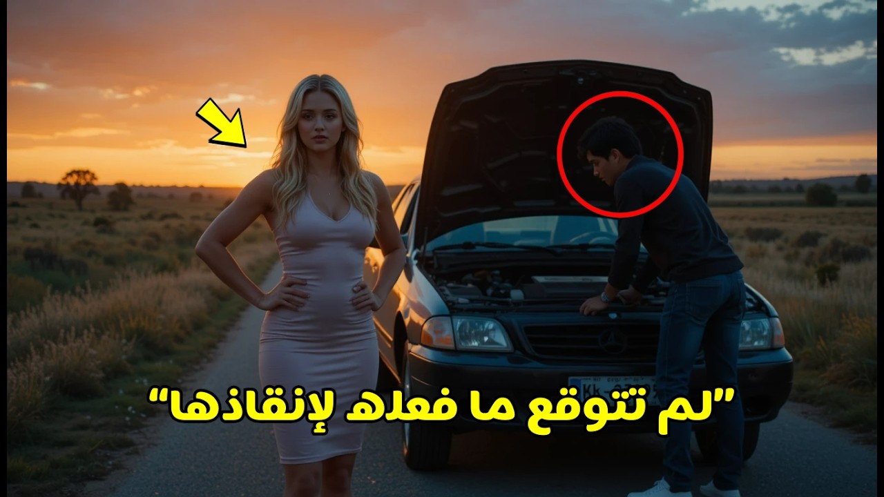 عالقة في طريق جبلي مظلم… حتى توقف رجل أسود طيب لمساعدتها — وما حدث بعدها غيّر حياتها