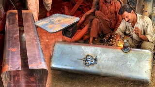 Manufacturing Process of 250L Diesel Tank for Heavy Duty Truck | Making a Big Fuel Tank for Truck