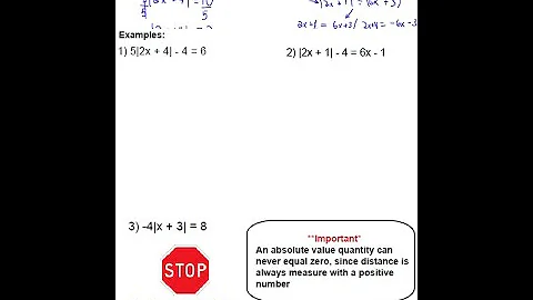 01.3b - Examples - Solving Absolute Value Equations, Including a No Solution Example