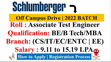 Schlumberger Associate Test Engineer Off Campus | Eligible BE/B.Tech/M.Tech/ME CS/IT/ENTC Apply Now