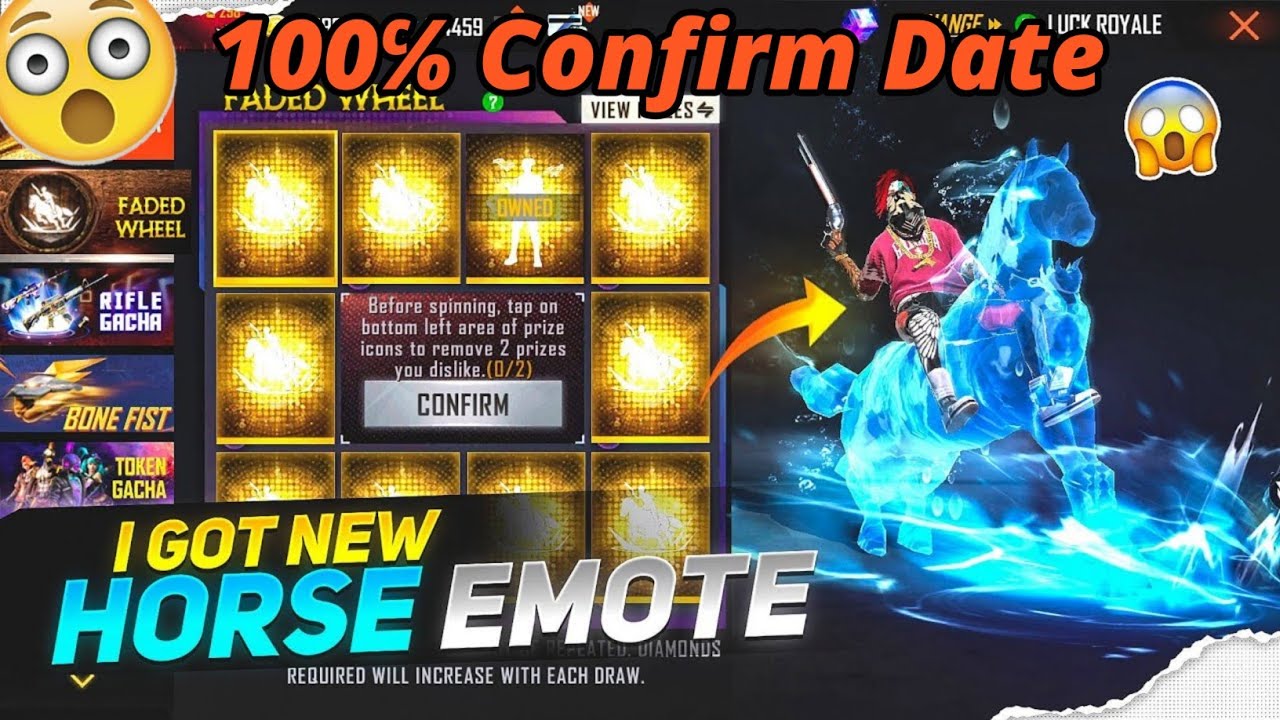 Free Fire Horse Animation Emote Confirm Date | FF Horse Animation Faded Wheel |FF New Tonight Update