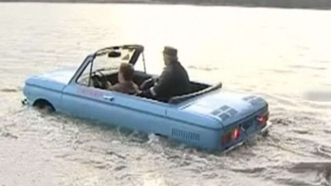 Заз плавает по воде
