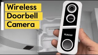 PLACUY Wireless Doorbell Camera – 2K Ultra HD, 100% Wireless, AI Motion Detection, IP65 Weatherproof