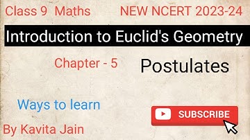 Class 9 Maths chapter - 5 | Introduction to Euclid