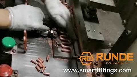 cutting copper return bends,for more processing video,pls vist us at www.smartfittings.com