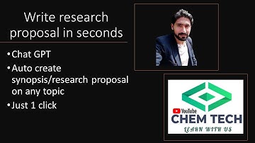 Write Research Proposal within seconds with chat GPT| auto create research proposal| Open AI