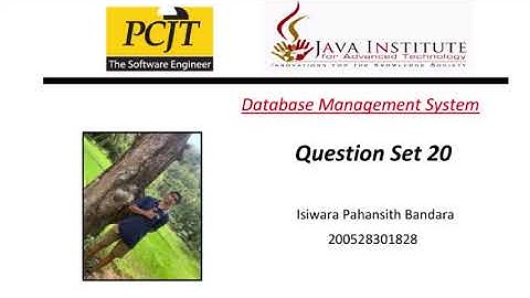 DBMS Question Session Task - 20 |1st Year | @Java Institute for Advanced Technology