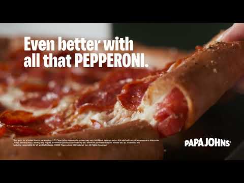 Papa Johns Restaurant TV Commercial NEW Epic Pepperoni-Stuffed Crust Even BETTER with our Signature Pepperoni Papa Johns