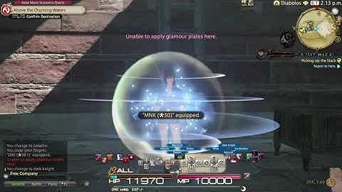 FINAL FANTASY XIV Snap to change classes