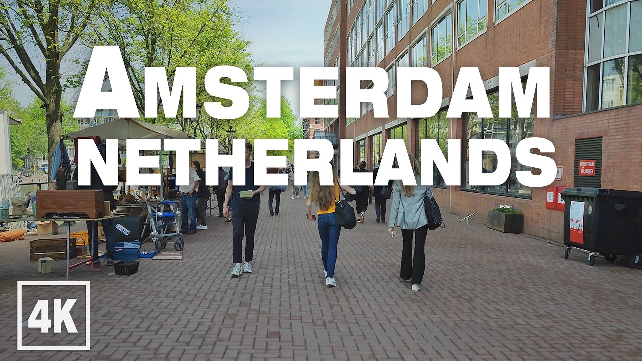Walking AMSTERDAM Rembrandtplein to Rembrandt House • 4K 60fps ASMR Real Time with Original Sound