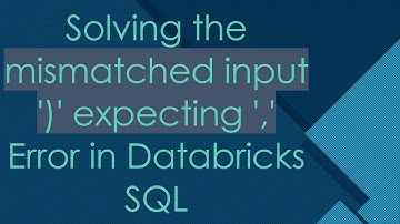 Solving the mismatched input 